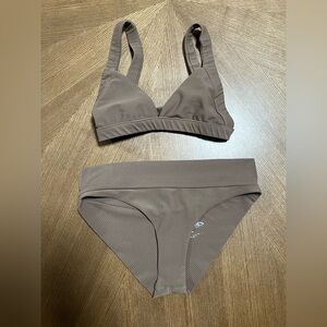 Frankie’s Brown Taupe Ribbed Bikini Set